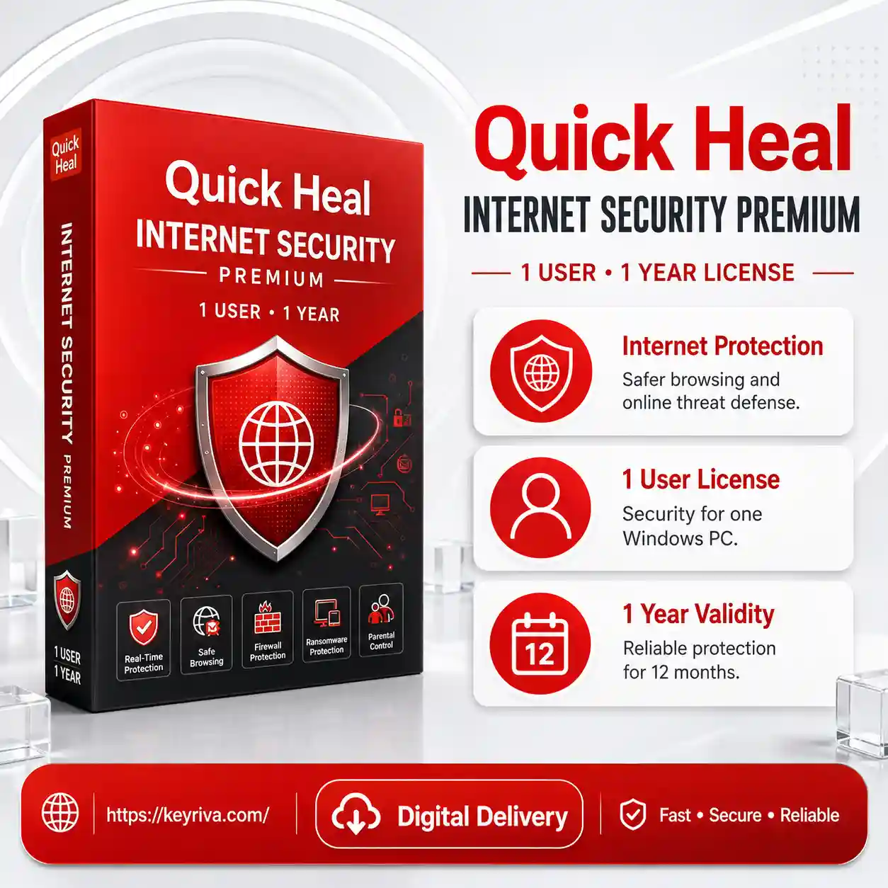 Quick Heal Internet Security Premium – 1 User, 1 Year Quick Heal Internet Security Premium 1 User 1 Year - Image 1