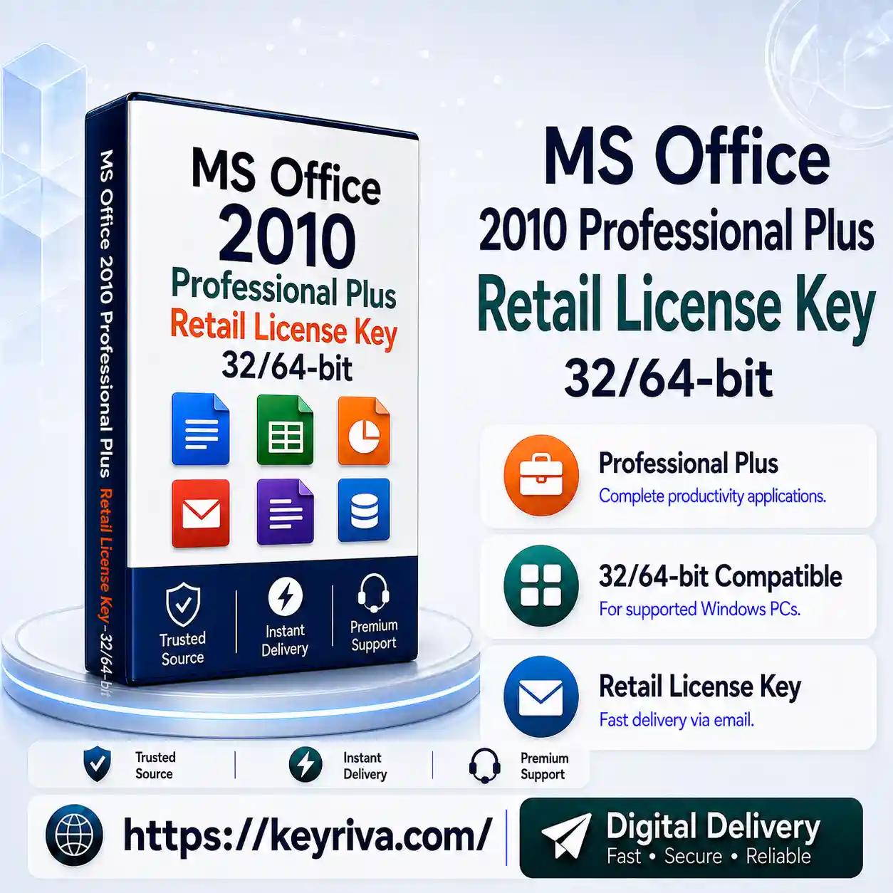 MS Office 2010 Professional Plus Retail License Key MS Office 2010 Professional Plus Retail Key – 32/64-bit - Image 1
