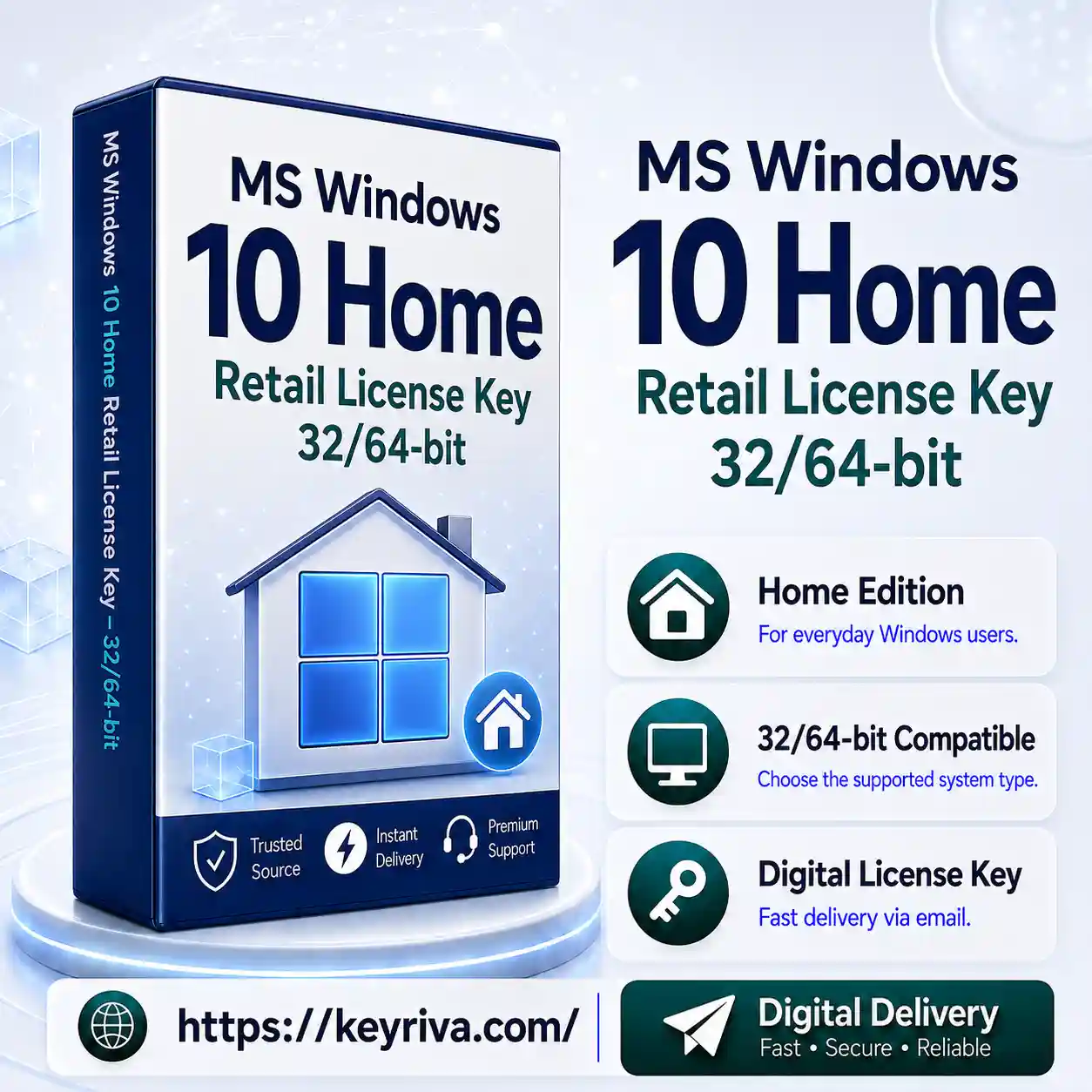 MS Windows 10 Home Retail License Key MS Windows 10 Home Retail License Key – 32/64-bit - Image 1