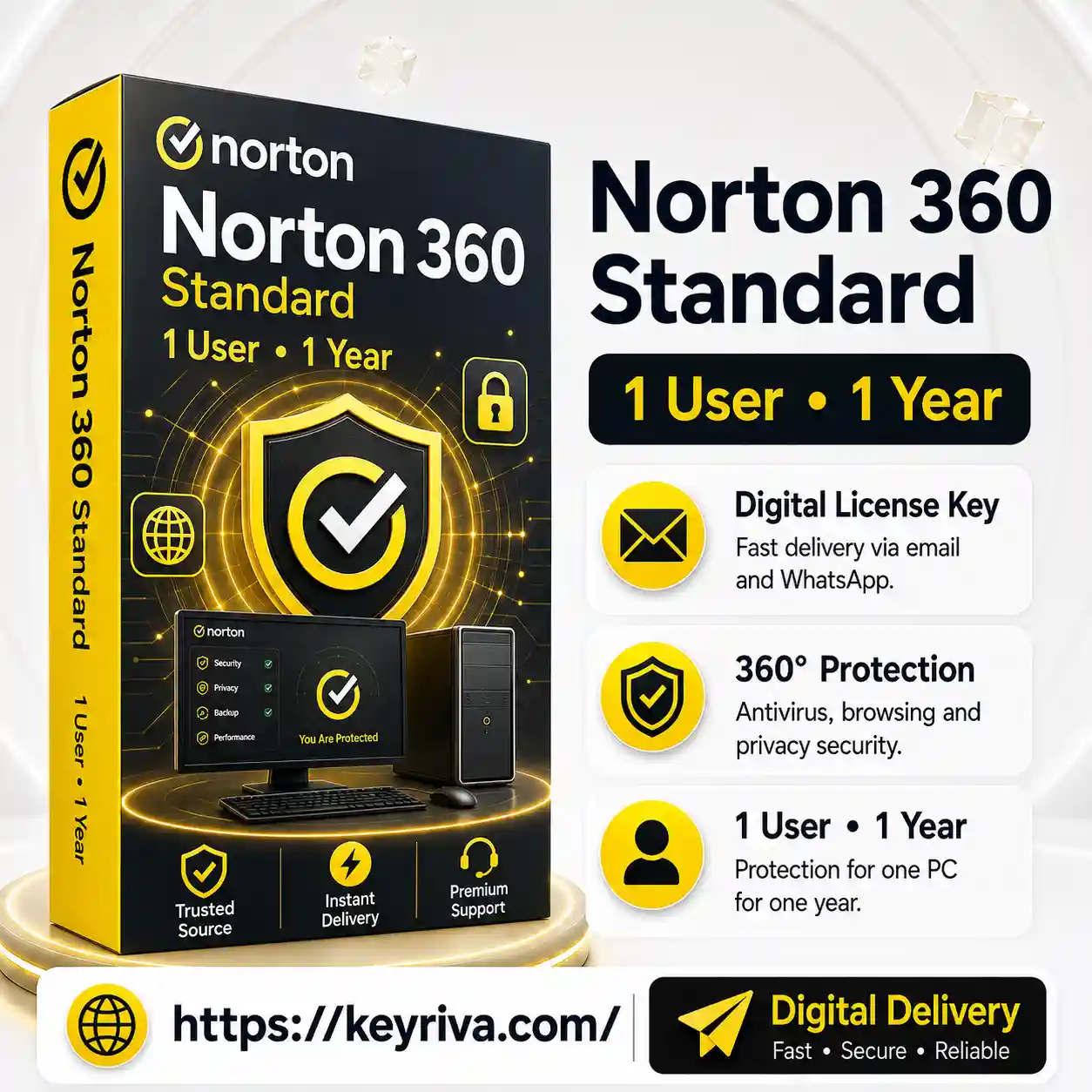 Norton 360 Standard – 1 User, 1 Year License Norton 360 Standard 1 User 1 Year License - Image 1