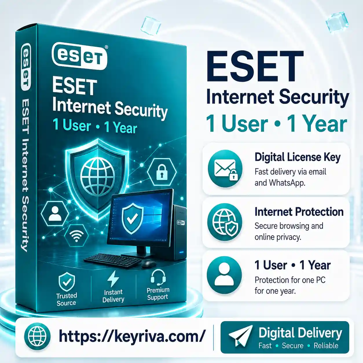 ESET Internet Security – 1 User, 1 Year License ESET Internet Security 1 User 1 Year License - Image 1