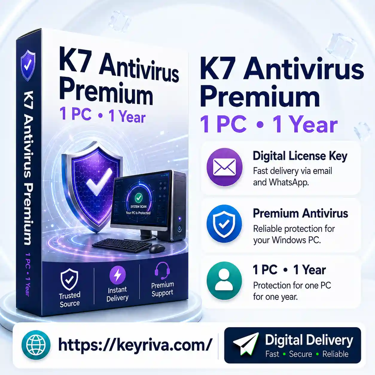 K7 Antivirus Premium – 1 PC, 1 Year License K7 Antivirus Premium 1 PC 1 Year License - Image 1