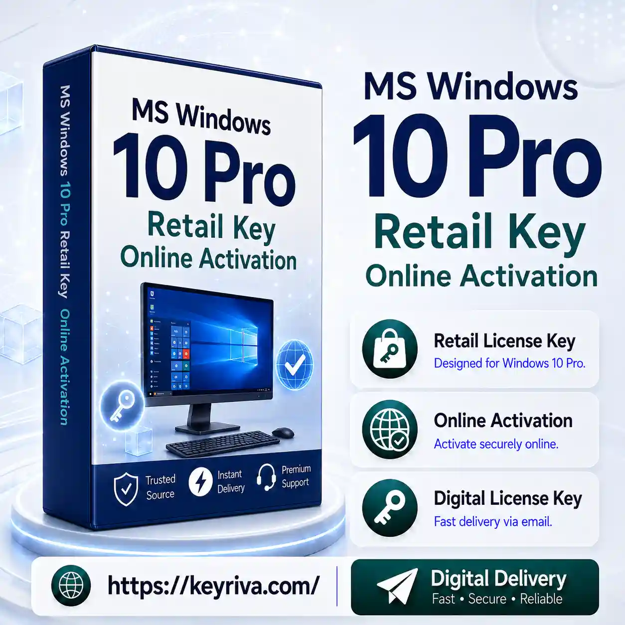 MS Windows 10 Pro Retail Key MS Windows 10 Pro Retail Key – Online Activation - Image 1