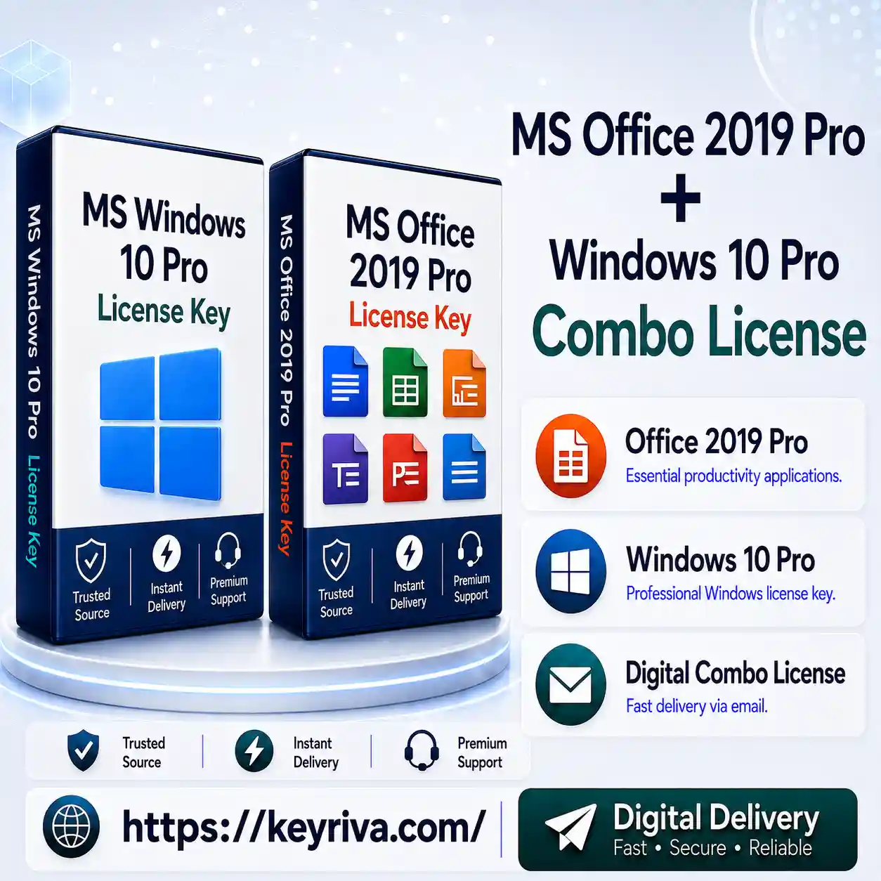 MS Office 2019 Pro + Windows 10 Pro Combo License Pack MS Office 2019 Pro + Windows 10 Pro Combo License Pack - Image 1