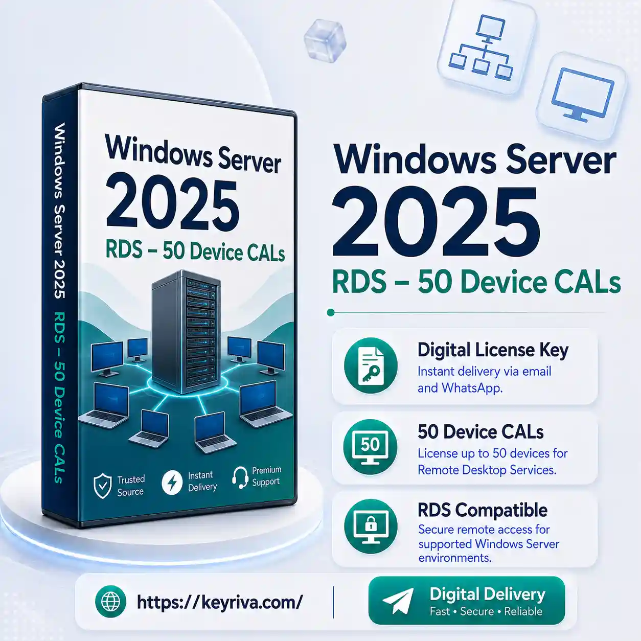 Windows Server 2025 RDS – 50 Device CALs MS Windows Server 2025 RDS – 50 Device CALs - Image 1