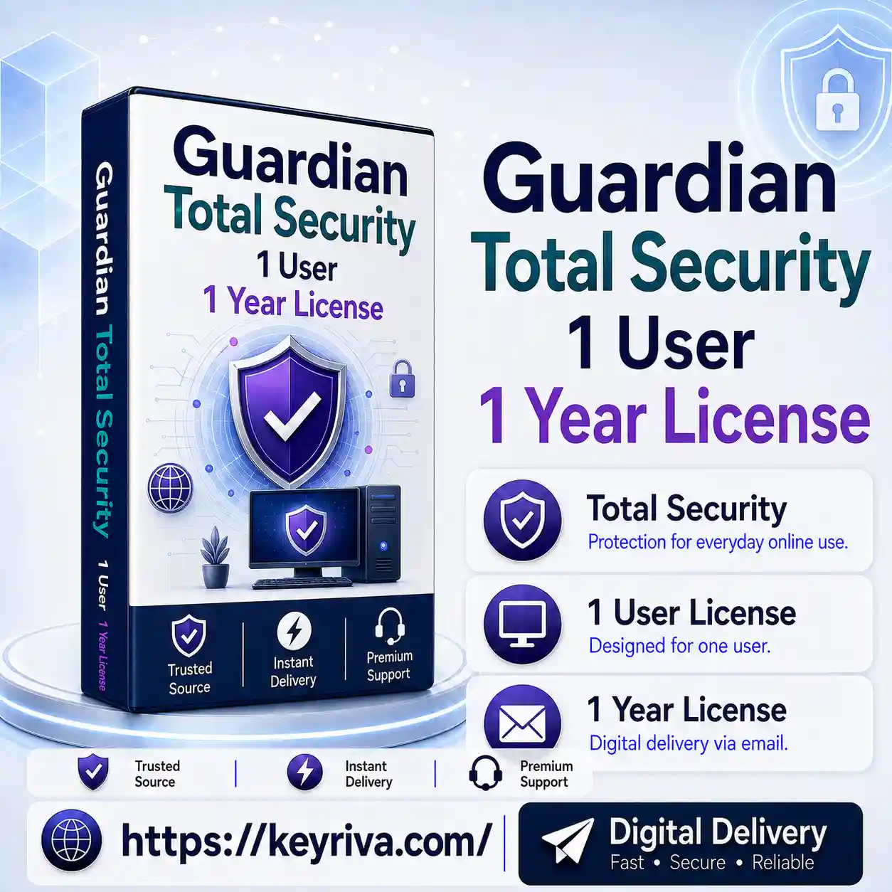 Guardian Total Security 1 User 1 Year License Guardian Total Security 1 User 1 Year License - Image 1