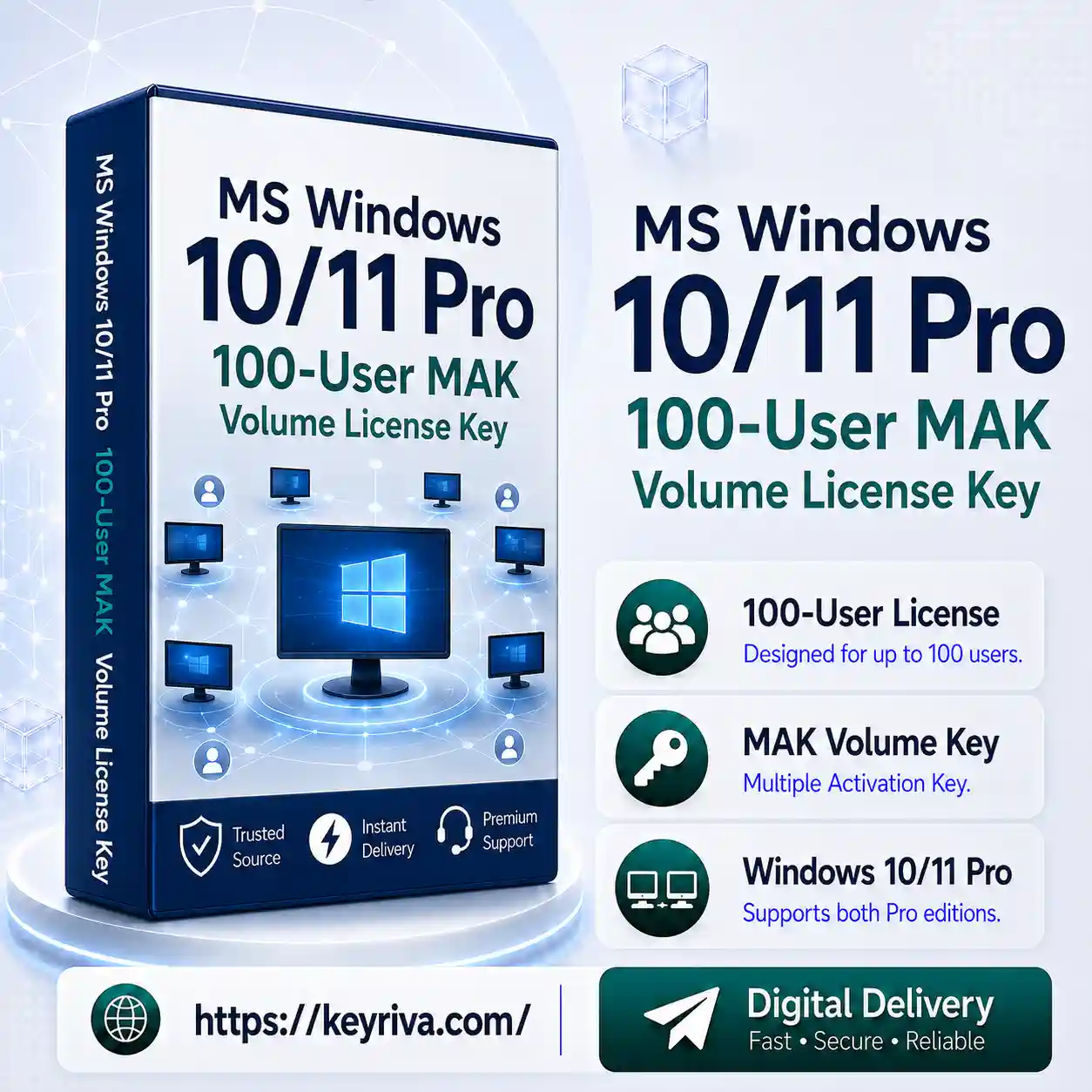MS Windows 10-11 Pro 100-User MAK Volume License Key MS Windows 10/11 Pro 100-User MAK Volume License Key - Image 1