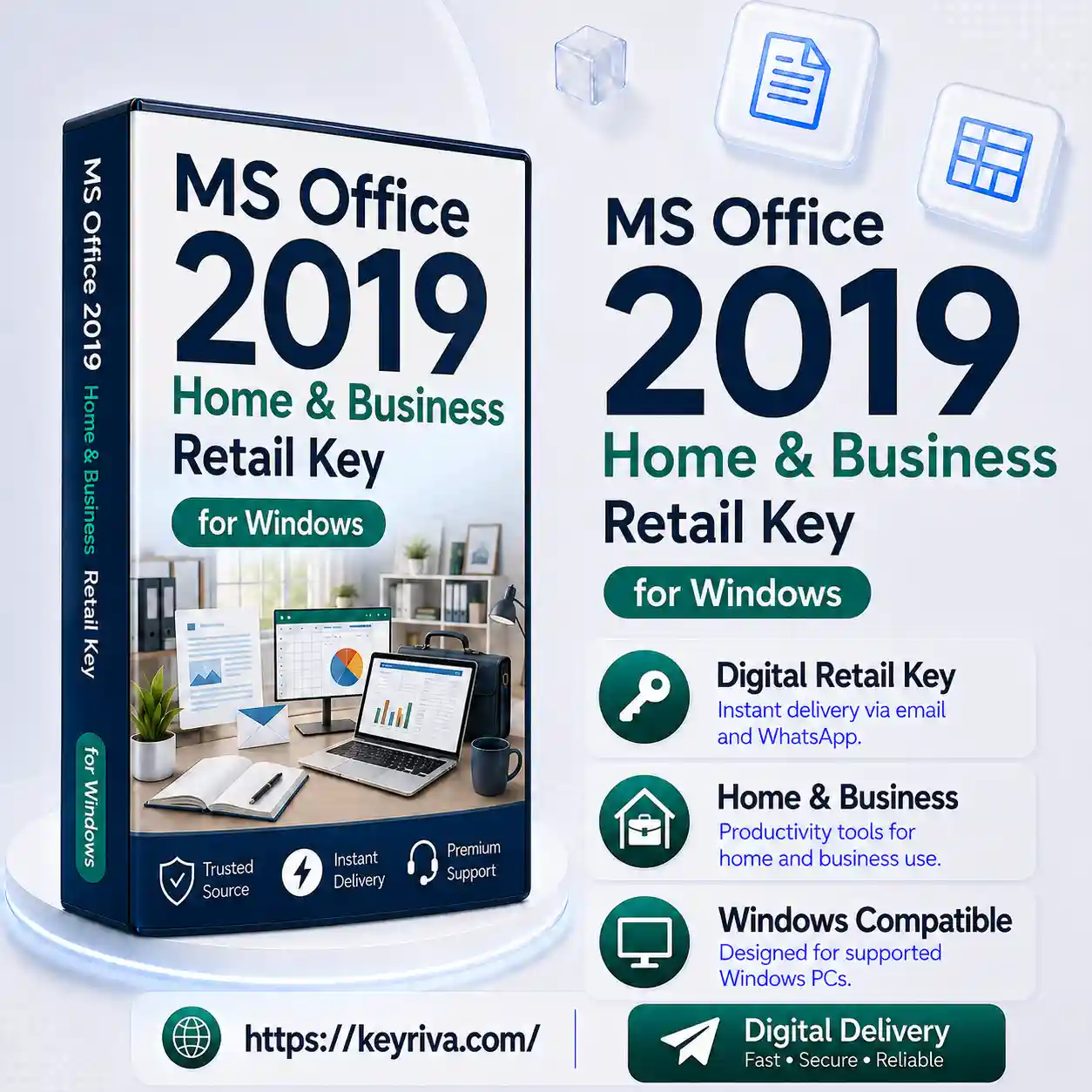 MS Office 2019 Home & Business Retail Key for Windows (1) MS Office 2019 Home & Business Retail Key for Windows - Image 1