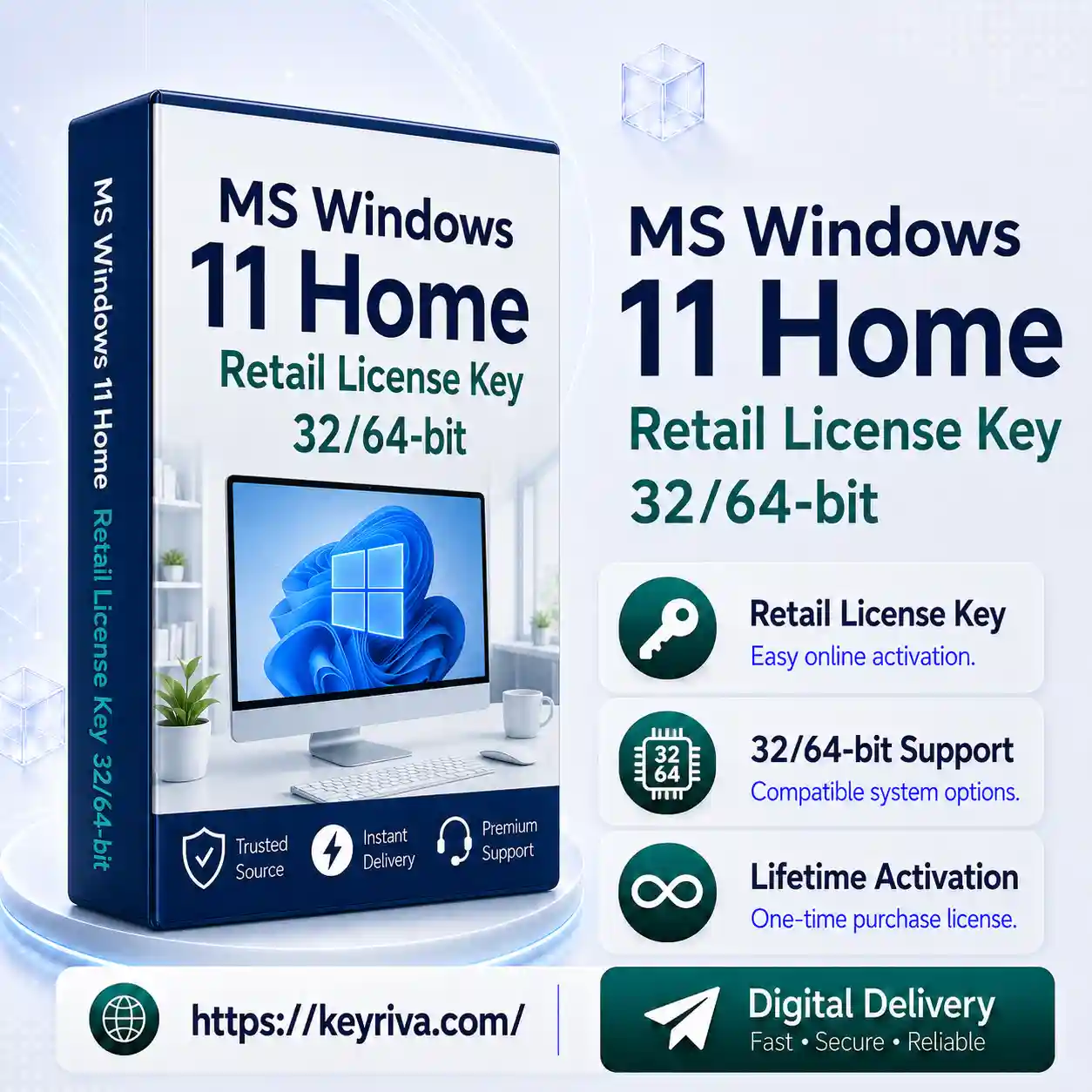 MS Windows 11 Home Retail License Key MS Windows 11 Home Retail License Key – 32/64-bit - Image 1