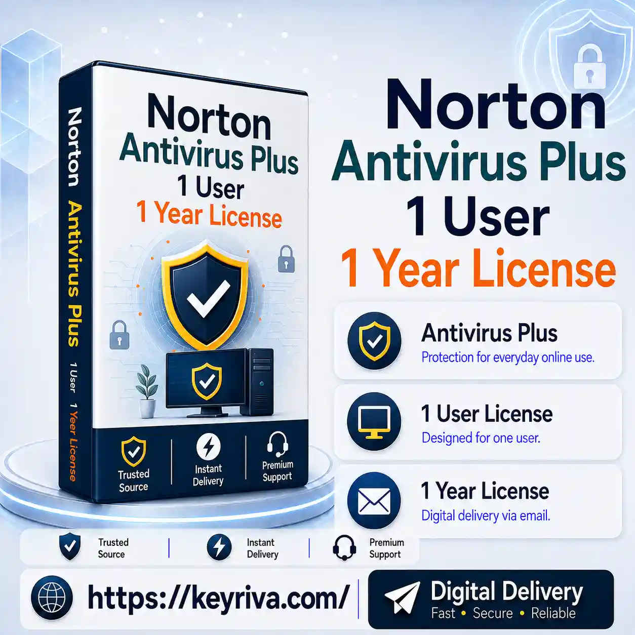 Norton Antivirus Plus 1 User 1 Year License Norton Antivirus Plus 1 User 1 Year License - Image 1