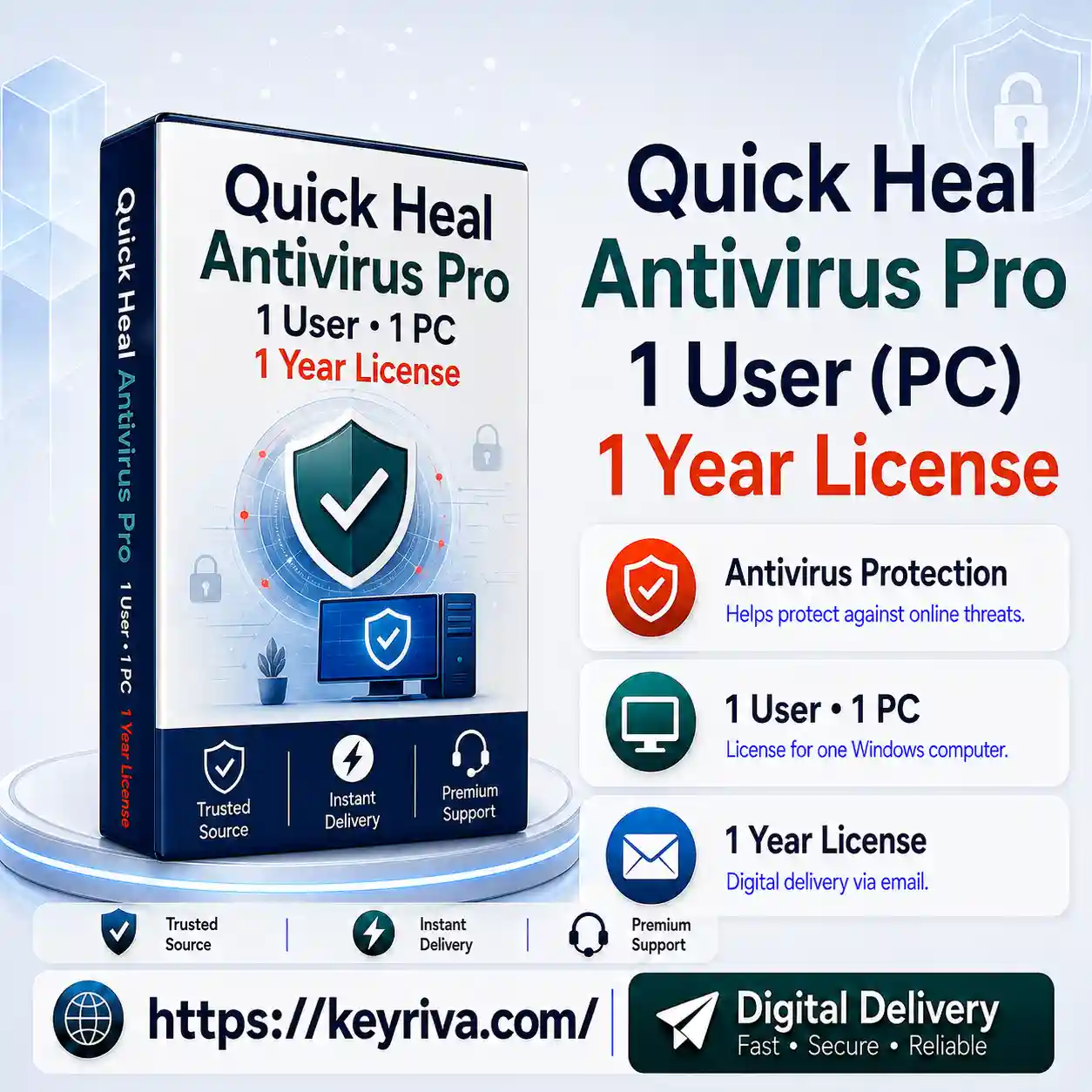 Quick Heal Antivirus Pro – 1 User (PC) 1 Year License Quick Heal Antivirus Pro 1 User 1 Year License - Image 1