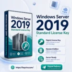Windows Server 2019 Standard License Key product image for KeyRiva, designed for business servers, infrastructure workloads and fast digital delivery.